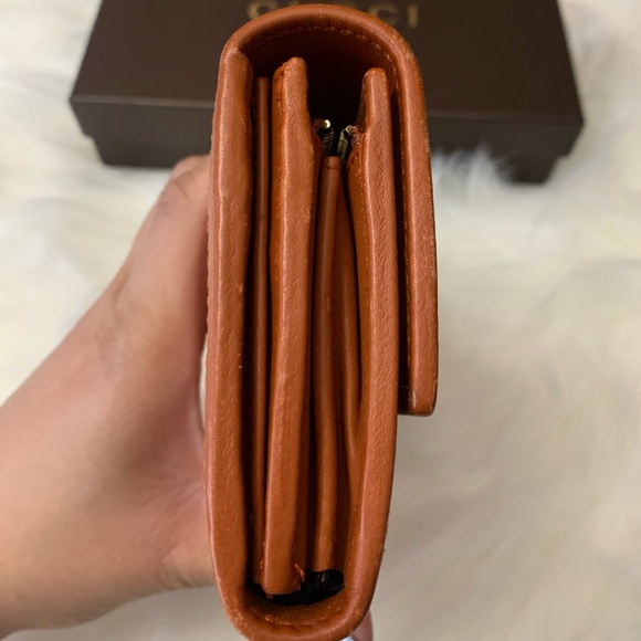 Sold💖Authentic Gucci Bifold Long Leather Wallet in 🍊 - Picture 5 of 14